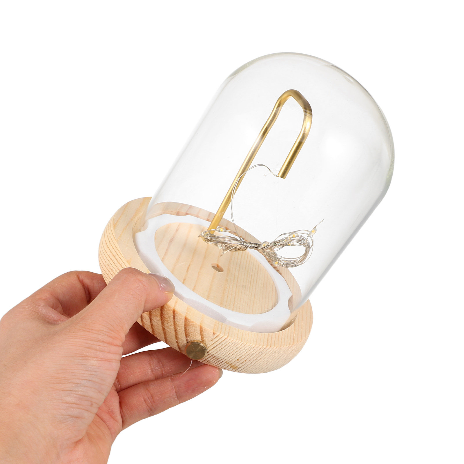 Plastic Dome Clear - Kubah Pajangan Kaca dengan Alas Kayu
